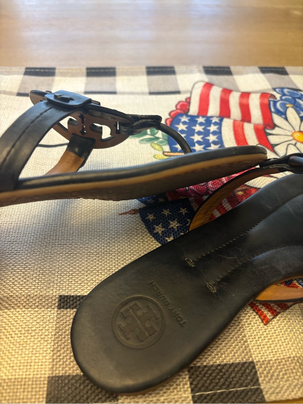 Tory Burch Navy Miller Sandals - Picture 11 of 14